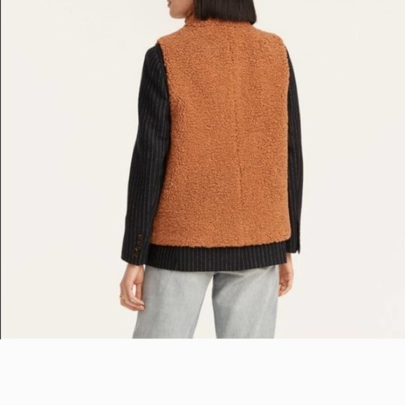J.Crew Teddy Sherpa Vest Adole-Clay SZ.S - Picture 2 of 9
